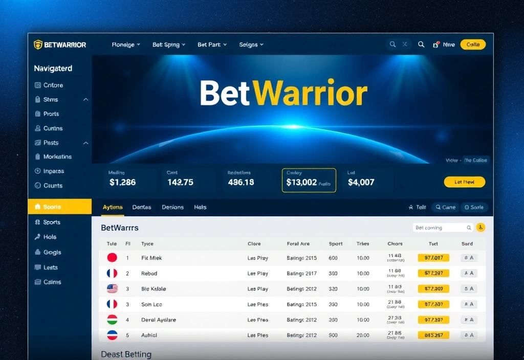 Interfaz principal de BetWarrior.bet.ar