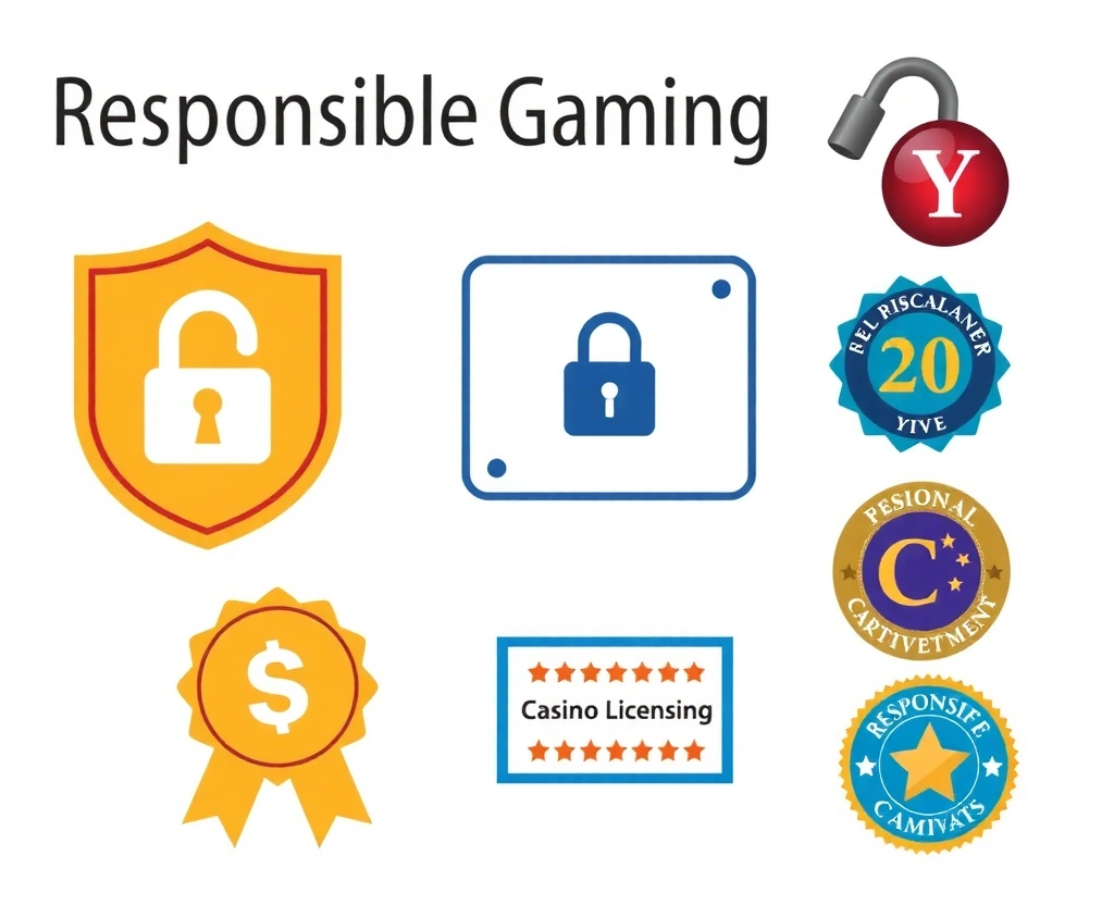 Símbolo de juego responsable y licencias de casinos